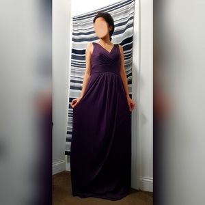 Shirred Sleeveless Stretch Tulle Gown